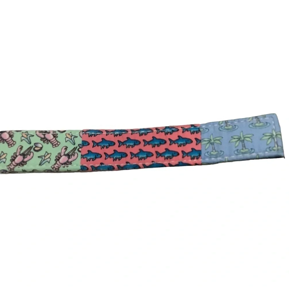 VINEYARD VINES Logo Patchwork Cotton Double‎ D Ring Belt - 35 Inches